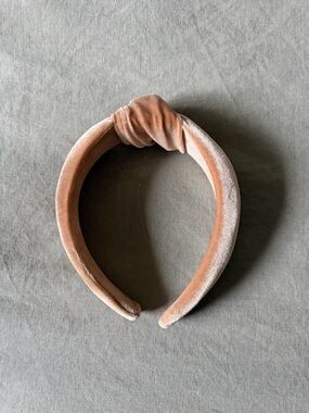 Etsy Top Knot Headband - Blush/Beige Velvet